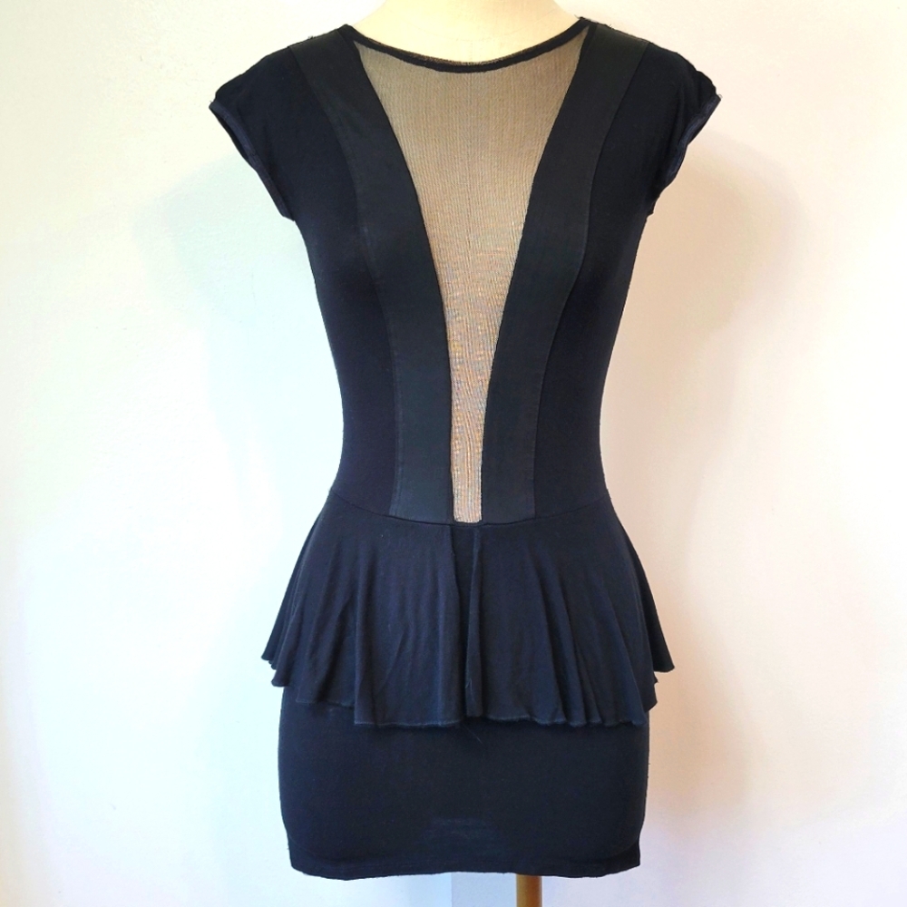 Nathalia Gavaria Mesh Peplum Dress
